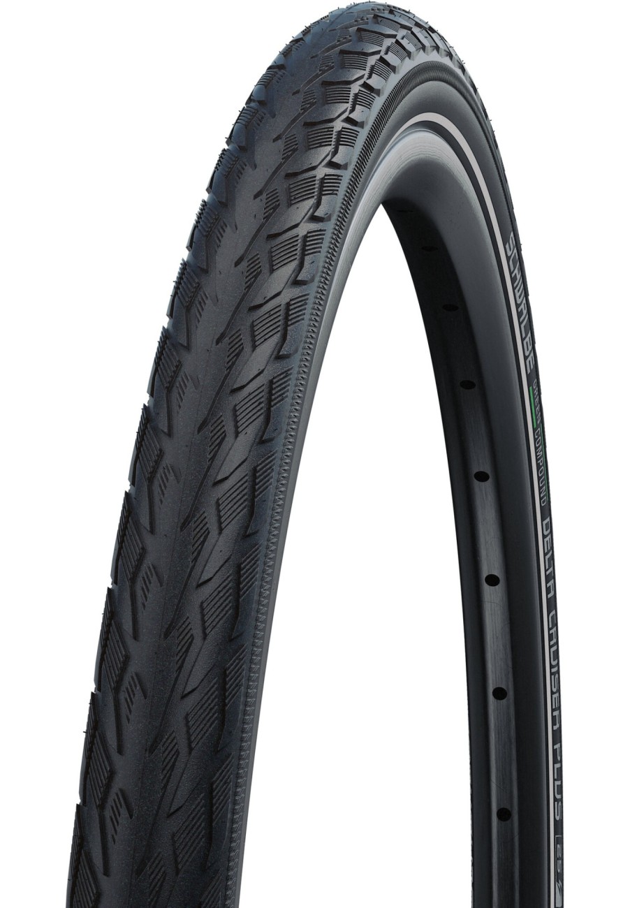 Reifen | SCHWALBE Schwalbe Delta Cruiser Plus Active Drahtreifen 28X1.50" Punctureg E-25 Green Compound Reflex Schwarz