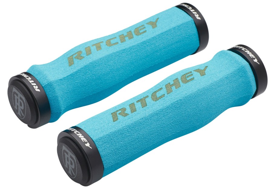 Lenker & Griffe | Ritchey Ritchey Wcs Ergo True Grip Griffe Lock-On Blau/Turkis