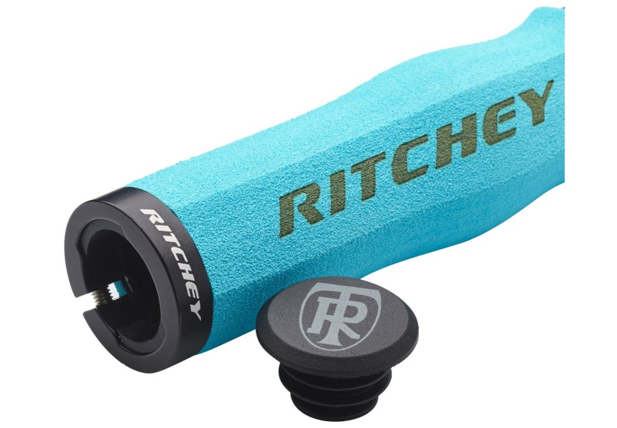 Lenker & Griffe | Ritchey Ritchey Wcs Ergo True Grip Griffe Lock-On Blau/Turkis