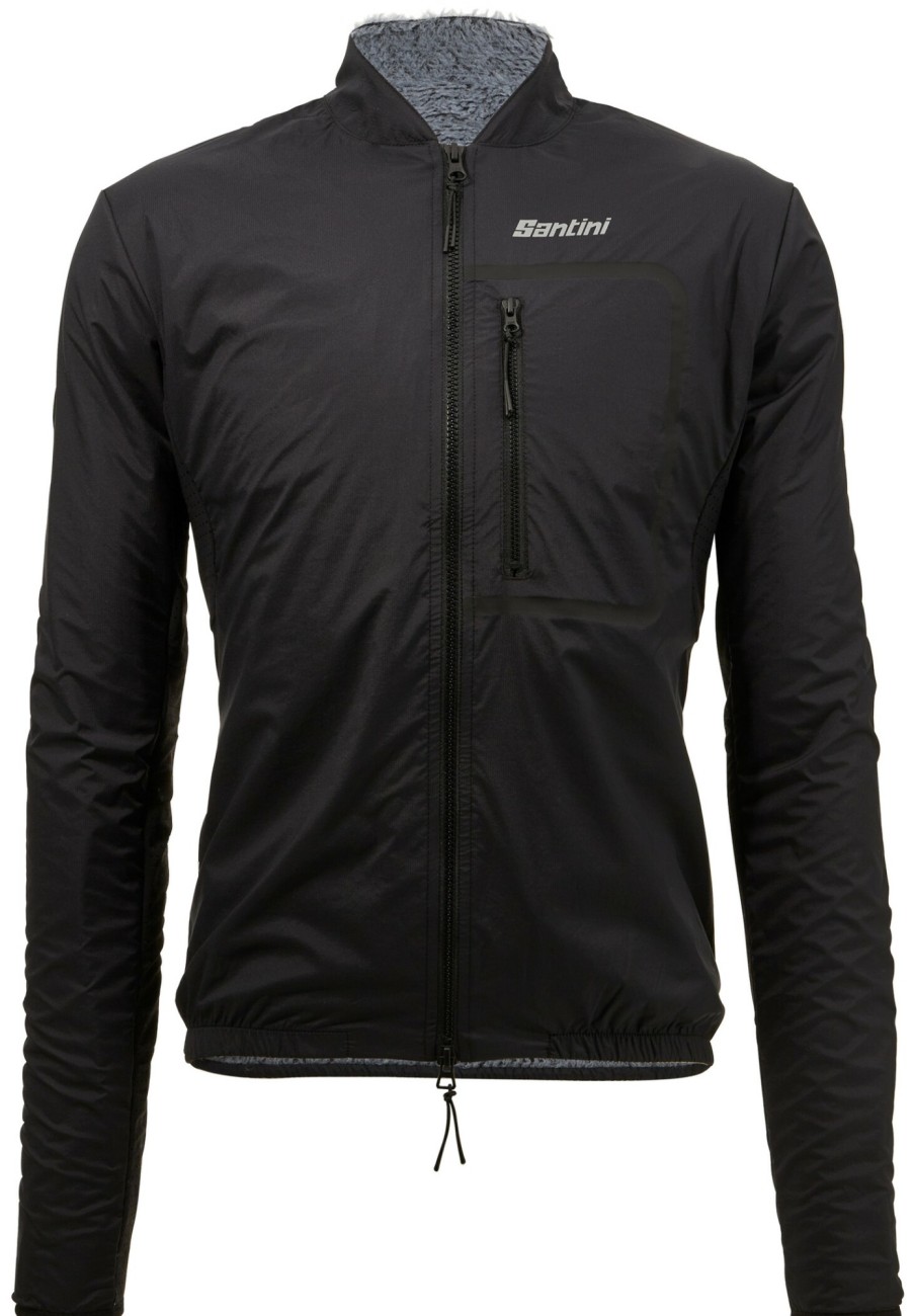 Rennradjacken | Santini Santini Alpha Trail Windjacke Herren Schwarz