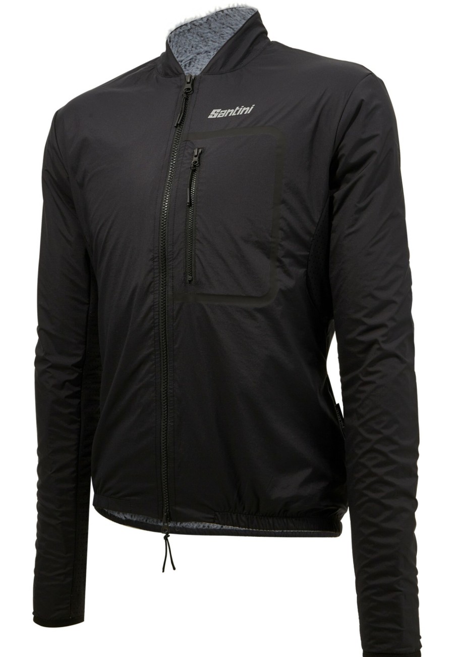 Rennradjacken | Santini Santini Alpha Trail Windjacke Herren Schwarz