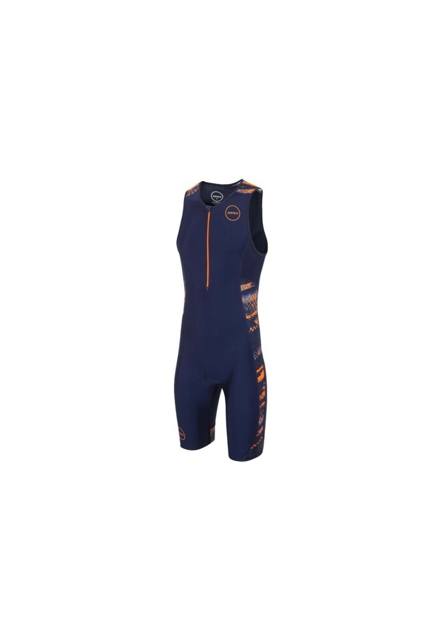 Triathlonanzuge | Zone3 Zone3 Activate Plus Triathlonanzug Herren Blau/Orange