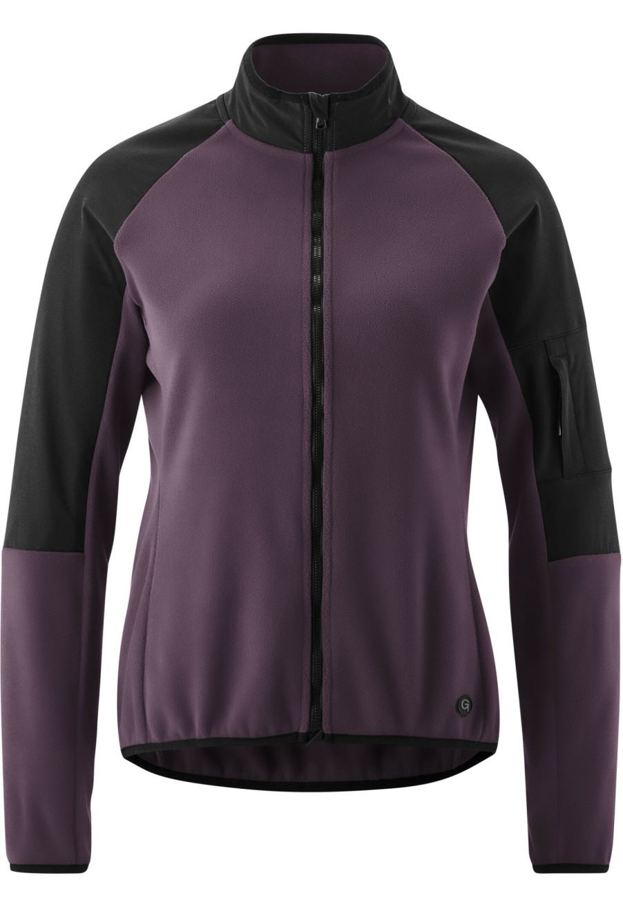 Trikots Langarm | Gonso Gonso Orba Full-Zip Langarm Trikot Damen Schwarz/Lila