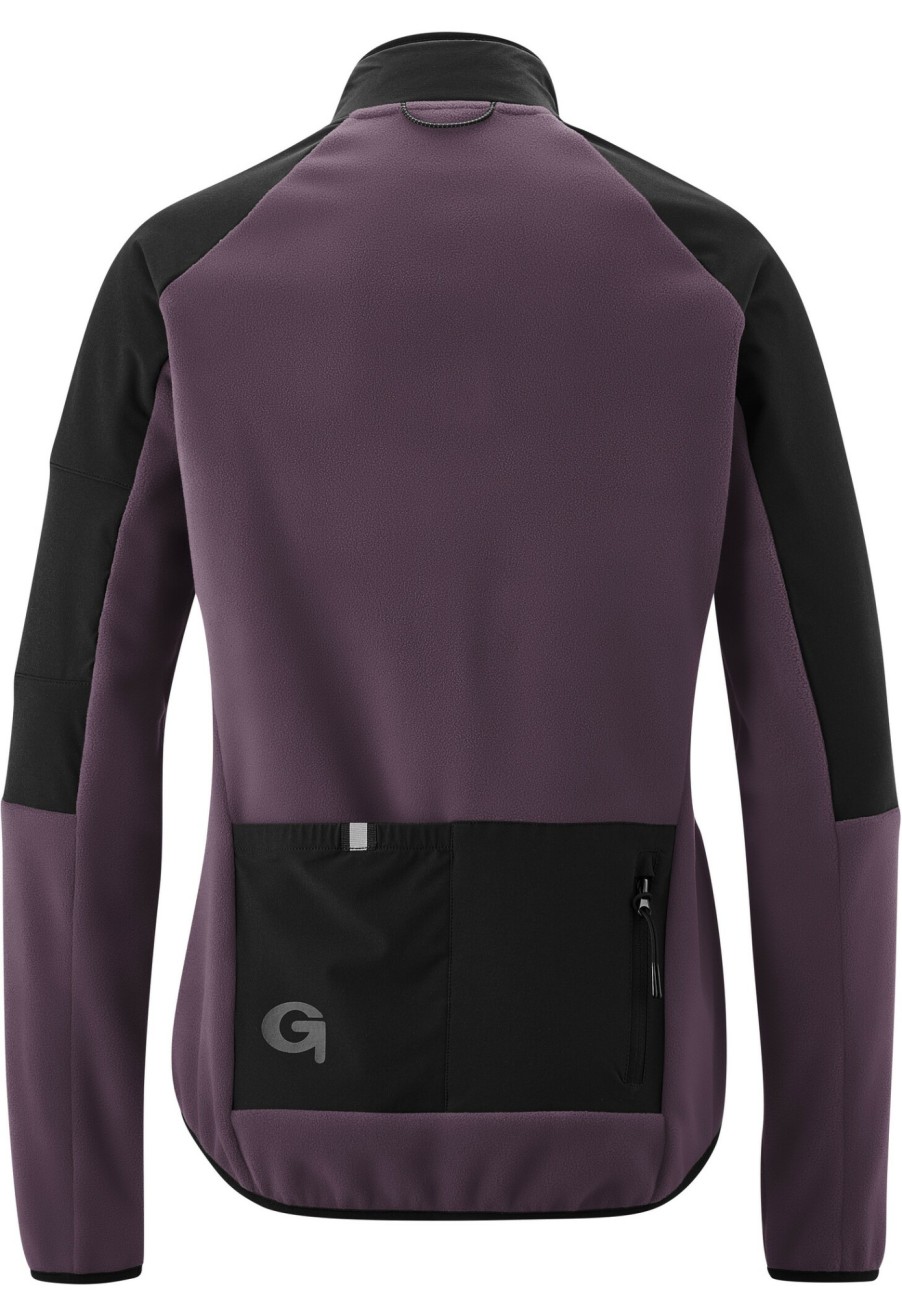 Trikots Langarm | Gonso Gonso Orba Full-Zip Langarm Trikot Damen Schwarz/Lila