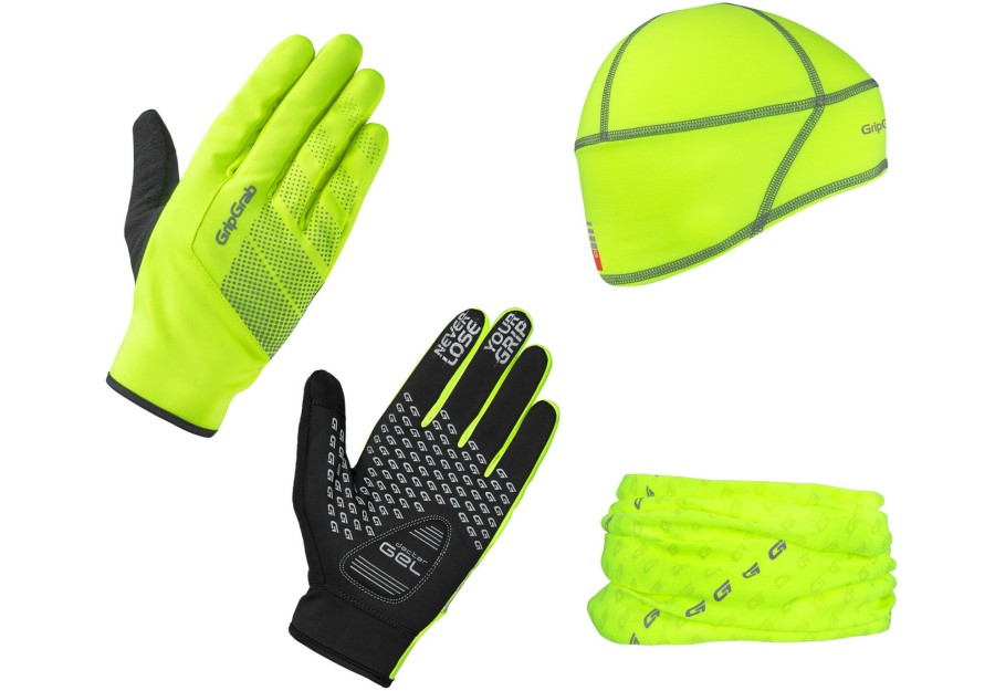 Kopfbedeckungen | GripGrab Gripgrab Hi-Vis Cycling Essentials Geschenkbox 3Er Pack Gelb