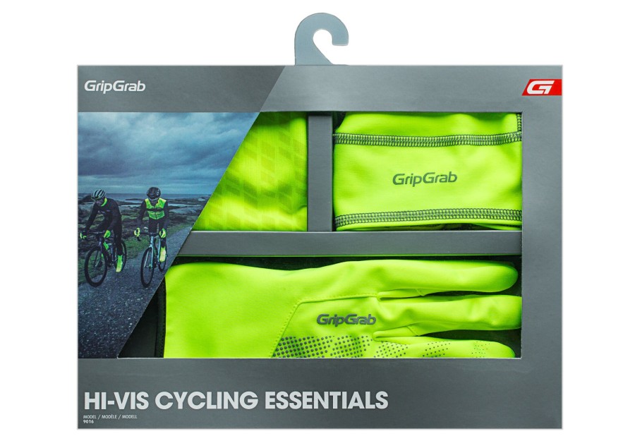 Kopfbedeckungen | GripGrab Gripgrab Hi-Vis Cycling Essentials Geschenkbox 3Er Pack Gelb